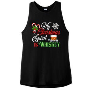 My Christmas Spirit Is Whiskey Funny Holiday Ing Funny Gift Ladies PosiCharge Tri-Blend Wicking Tank