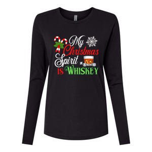 My Christmas Spirit Is Whiskey Funny Holiday Ing Funny Gift Womens Cotton Relaxed Long Sleeve T-Shirt