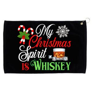 My Christmas Spirit Is Whiskey Funny Holiday Ing Funny Gift Grommeted Golf Towel