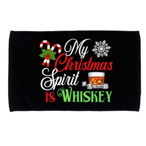 My Christmas Spirit Is Whiskey Funny Holiday Ing Funny Gift Microfiber Hand Towel