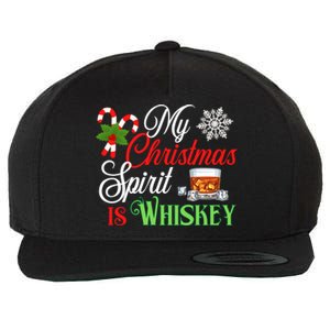 My Christmas Spirit Is Whiskey Funny Holiday Ing Funny Gift Wool Snapback Cap