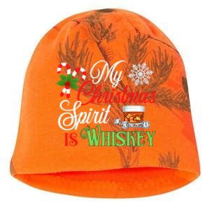 My Christmas Spirit Is Whiskey Funny Holiday Ing Funny Gift Kati - Camo Knit Beanie