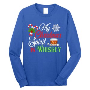 My Christmas Spirit Is Whiskey Funny Holiday Ing Funny Gift Long Sleeve Shirt