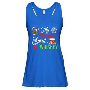 My Christmas Spirit Is Whiskey Funny Holiday Ing Funny Gift Ladies Essential Flowy Tank