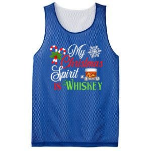 My Christmas Spirit Is Whiskey Funny Holiday Ing Funny Gift Mesh Reversible Basketball Jersey Tank