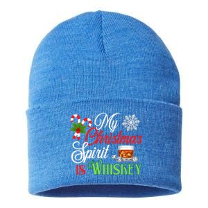 My Christmas Spirit Is Whiskey Funny Holiday Ing Funny Gift Sustainable Knit Beanie