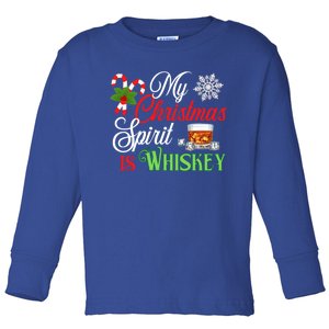 My Christmas Spirit Is Whiskey Funny Holiday Ing Funny Gift Toddler Long Sleeve Shirt