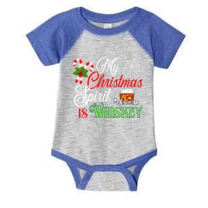 My Christmas Spirit Is Whiskey Funny Holiday Ing Funny Gift Infant Baby Jersey Bodysuit