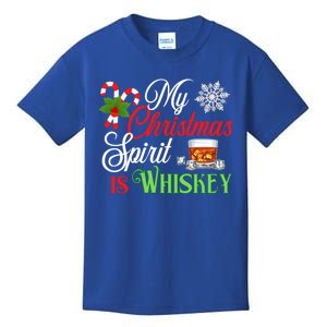 My Christmas Spirit Is Whiskey Funny Holiday Ing Funny Gift Kids T-Shirt