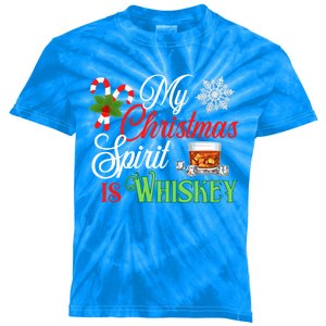 My Christmas Spirit Is Whiskey Funny Holiday Ing Funny Gift Kids Tie-Dye T-Shirt