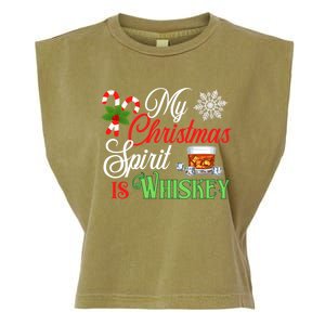 My Christmas Spirit Is Whiskey Funny Holiday Ing Funny Gift Garment-Dyed Women's Muscle Tee