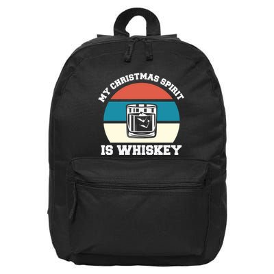 My Christmas Spirit Is Whiskey Liquor Drinker Christmas 16 in Basic Backpack