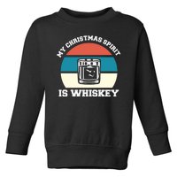 My Christmas Spirit Is Whiskey Liquor Drinker Christmas Toddler Sweatshirt