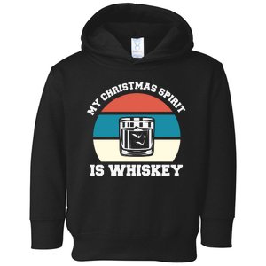 My Christmas Spirit Is Whiskey Liquor Drinker Christmas Toddler Hoodie