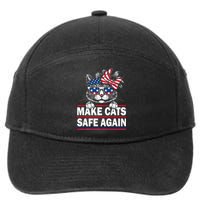 Make Cats Safe Again Funny Cat Lover Usa Flag 7-Panel Snapback Hat