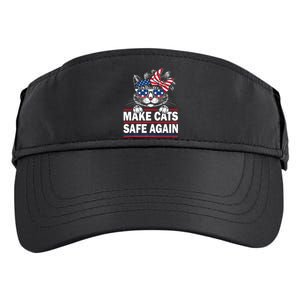 Make Cats Safe Again Funny Cat Lover Usa Flag Adult Drive Performance Visor