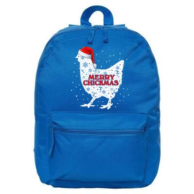 Merry Chickmas Santa Claus Chicken Snow Farmer Xmas Holiday Funny Gift 16 in Basic Backpack