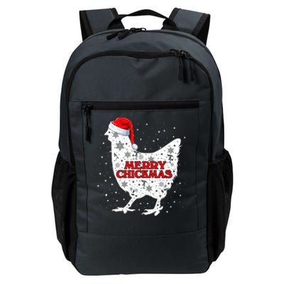 Merry Chickmas Santa Claus Chicken Snow Farmer Xmas Holiday Funny Gift Daily Commute Backpack