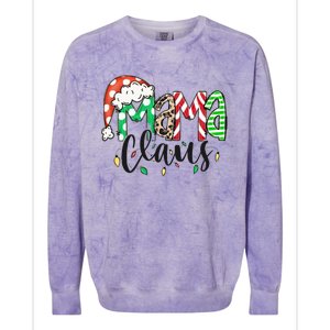 Mama Claus Santa Hat Christmas Mom Winter Holiday Gift Colorblast Crewneck Sweatshirt