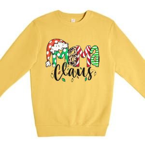 Mama Claus Santa Hat Christmas Mom Winter Holiday Gift Premium Crewneck Sweatshirt