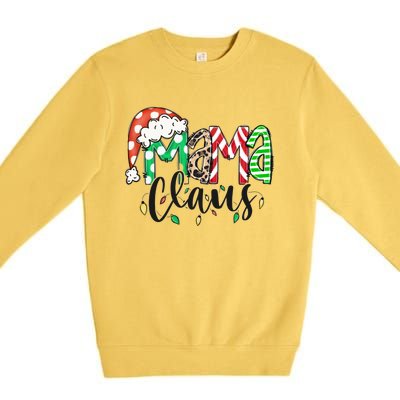 Mama Claus Santa Hat Christmas Mom Winter Holiday Gift Premium Crewneck Sweatshirt