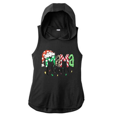 Mama Claus Santa Hat Christmas Mom Winter Holiday Gift Ladies PosiCharge Tri-Blend Wicking Draft Hoodie Tank