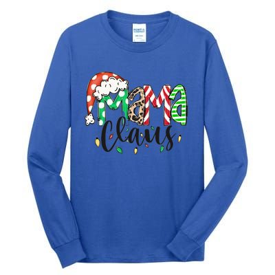 Mama Claus Santa Hat Christmas Mom Winter Holiday Gift Tall Long Sleeve T-Shirt