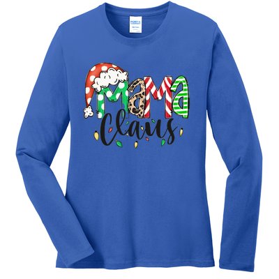 Mama Claus Santa Hat Christmas Mom Winter Holiday Gift Ladies Long Sleeve Shirt