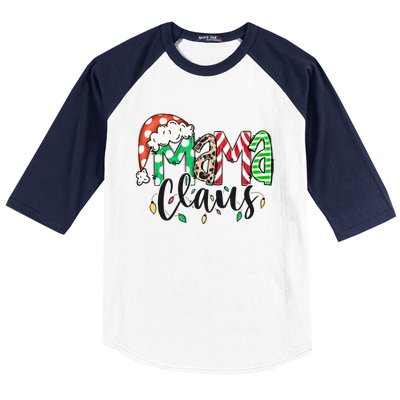 Mama Claus Santa Hat Christmas Mom Winter Holiday Gift Baseball Sleeve Shirt