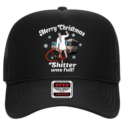 Christmas Vacation Merry Christmas Shitters Full Christmas Ugly High Crown Mesh Back Trucker Hat