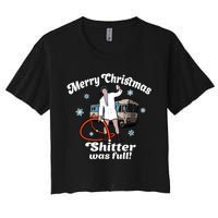 Christmas Vacation Merry Christmas Shitters Full Christmas Ugly Women's Crop Top Tee