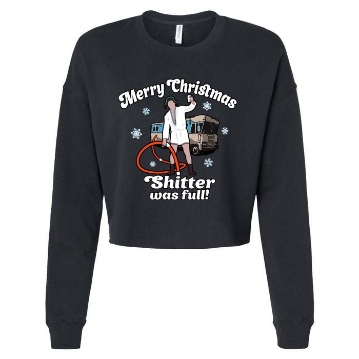 Christmas Vacation Merry Christmas Shitters Full Christmas Ugly Cropped Pullover Crew