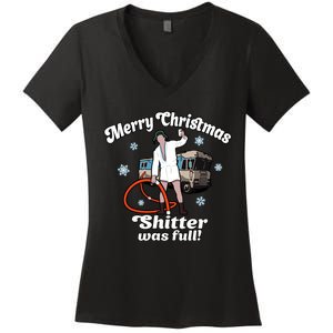 Christmas Vacation Merry Christmas Shitters Full Christmas Ugly Women's V-Neck T-Shirt