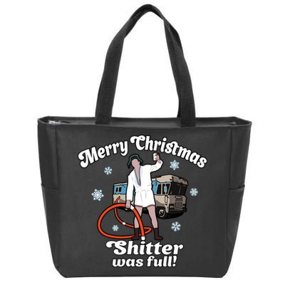 Christmas Vacation Merry Christmas Shitters Full Christmas Ugly Zip Tote Bag