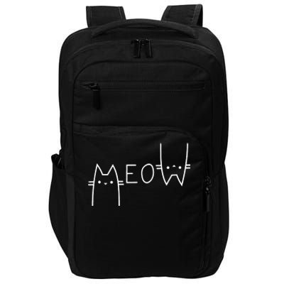 Meow Cat Shirt Meow Kitty Funny Cats Mom And Cat Dad Tank Top Impact Tech Backpack