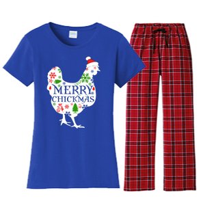 Merry Chickmas Santa Hat Chicken Lovers Christmas Gift Meaningful Gift Women's Flannel Pajama Set