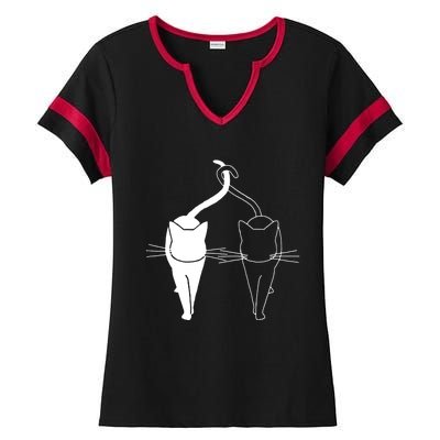 Meow Cat Shirt Meow Kitty Funny Cats Mom And Cat Dad Ladies Halftime Notch Neck Tee