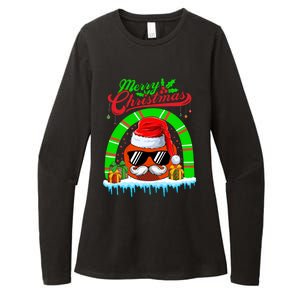 Merry Christmas Santa Ice Hockey Ball Mustache Sunglasses Great Gift Womens CVC Long Sleeve Shirt