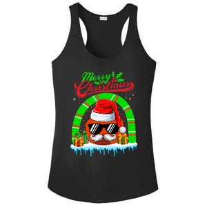 Merry Christmas Santa Ice Hockey Ball Mustache Sunglasses Great Gift Ladies PosiCharge Competitor Racerback Tank