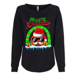 Merry Christmas Santa Ice Hockey Ball Mustache Sunglasses Great Gift Womens California Wash Sweatshirt