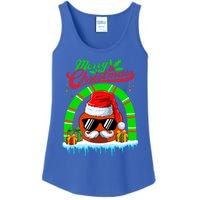 Merry Christmas Santa Ice Hockey Ball Mustache Sunglasses Great Gift Ladies Essential Tank