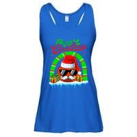 Merry Christmas Santa Ice Hockey Ball Mustache Sunglasses Great Gift Ladies Essential Flowy Tank