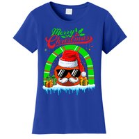 Merry Christmas Santa Ice Hockey Ball Mustache Sunglasses Great Gift Women's T-Shirt