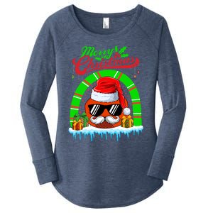 Merry Christmas Santa Ice Hockey Ball Mustache Sunglasses Great Gift Women's Perfect Tri Tunic Long Sleeve Shirt