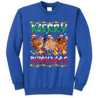 Merry Chickmas Santa Hat Chicken Lovers Merry Christmas Cool Gift Tall Sweatshirt