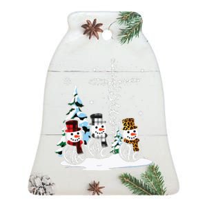 Merry Christmas Snowmen Faith Hope Love Christmas Ceramic Bell Ornament