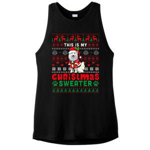 My Christmas Sweater Costume Santa Samoyed Lover Owner Ladies PosiCharge Tri-Blend Wicking Tank