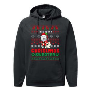 My Christmas Sweater Costume Santa Samoyed Lover Owner Performance Fleece Hoodie