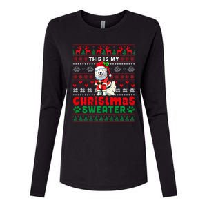 My Christmas Sweater Costume Santa Samoyed Lover Owner Womens Cotton Relaxed Long Sleeve T-Shirt