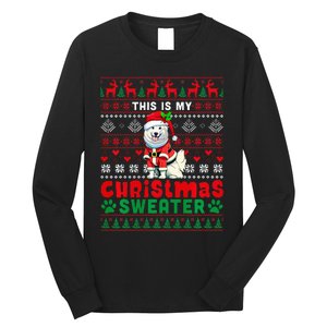 My Christmas Sweater Costume Santa Samoyed Lover Owner Long Sleeve Shirt